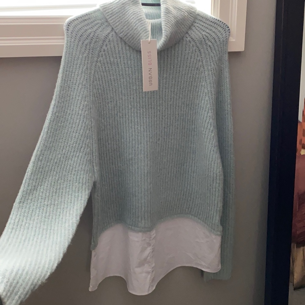 Urban bliss sweater with faux undershirt